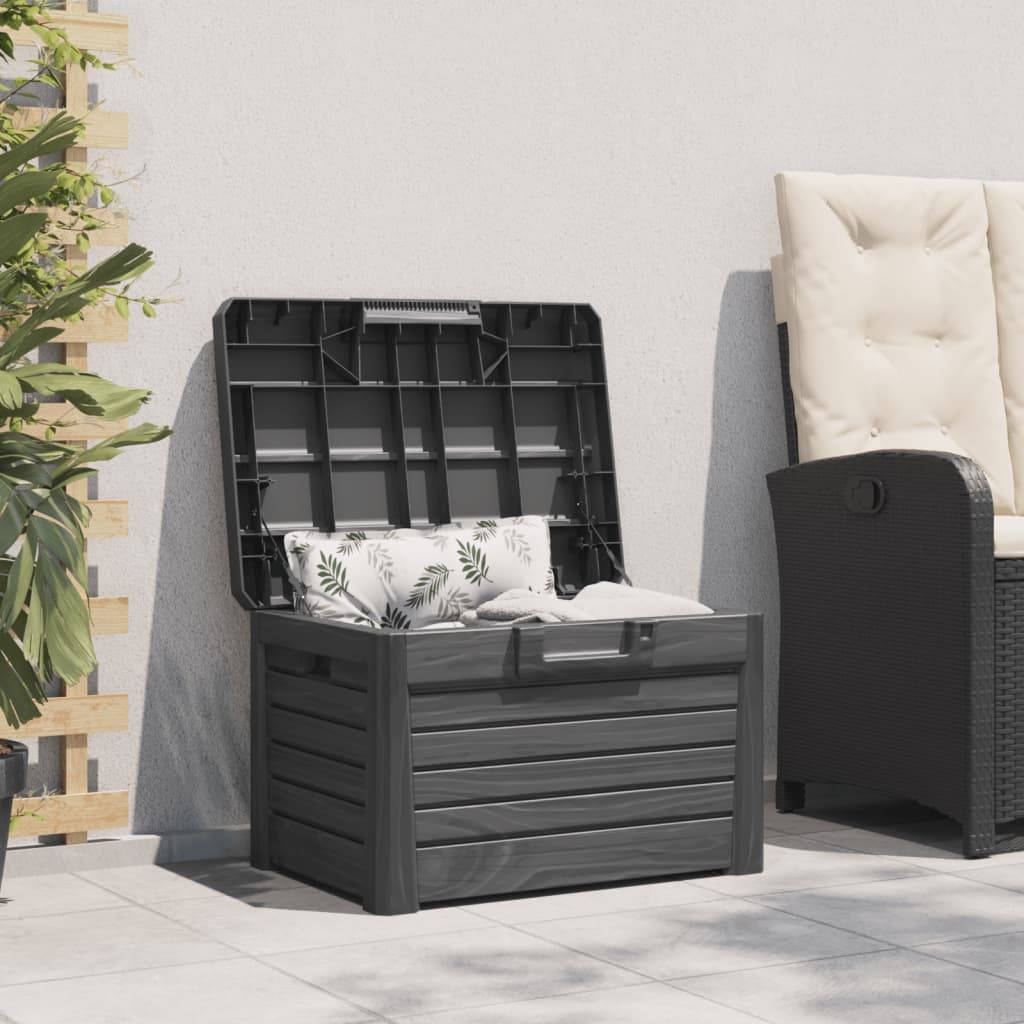 Boîte de rangement extérieure avec coussins - Coffre de rangement anthracite polypropylène - Image 3