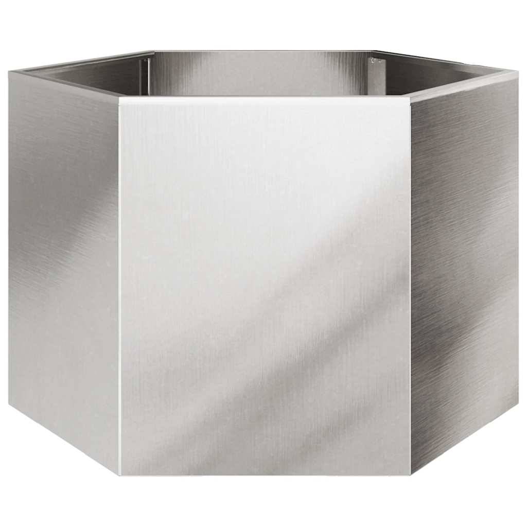 Jardinière acier inoxydable argent 69 x 60 x 45 cm - PANGIVO - Image 6