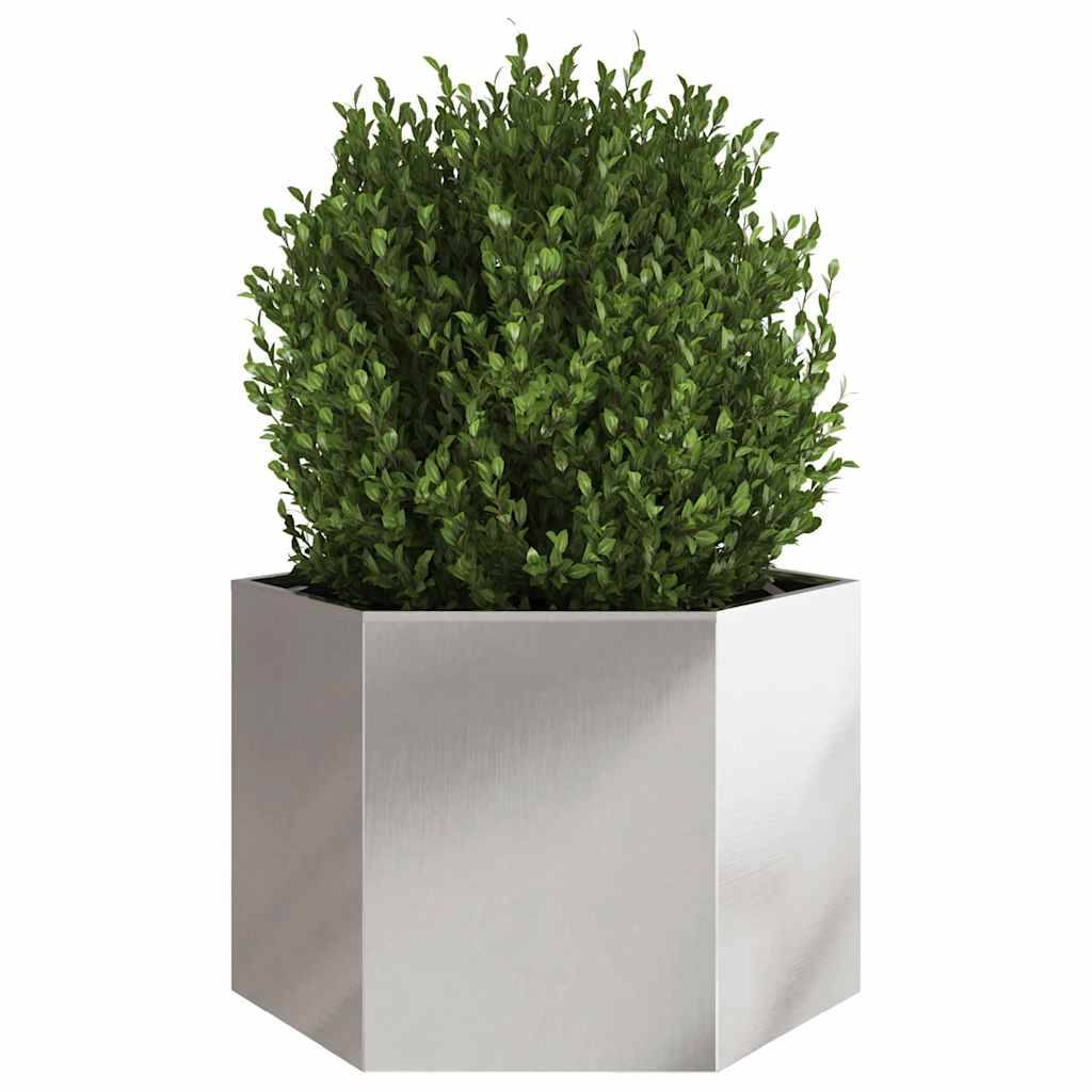 Jardinière acier inoxydable argent 69 x 60 x 45 cm - PANGIVO - Image 3