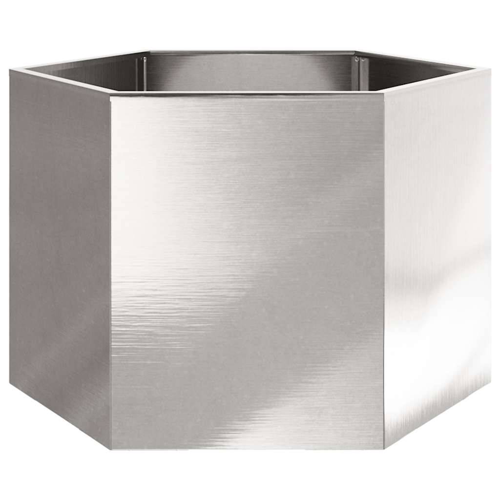 Jardinière acier inoxydable argent 69 x 60 x 45 cm - PANGIVO - Image 4