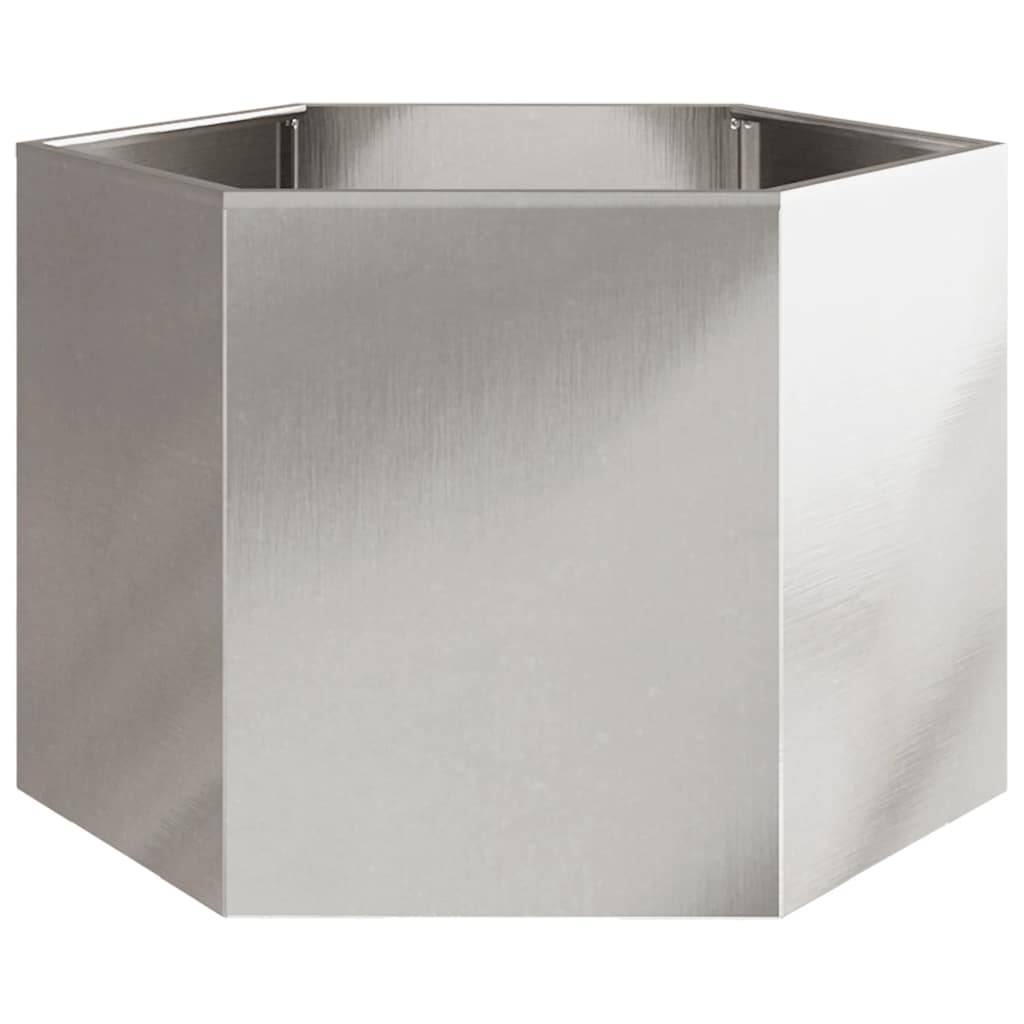 Jardinière acier inoxydable argent 69 x 60 x 45 cm - PANGIVO - Image 2