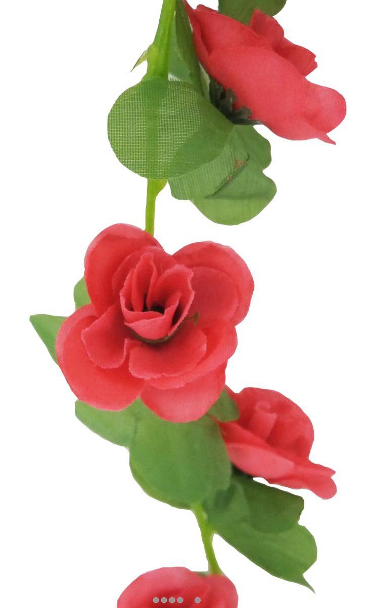Artificielles - Guirlande de 45 Minis Roses artificielles Tissu L 215 cm Rose fushia - couleur: Rose fushia 730 - Imagen 2