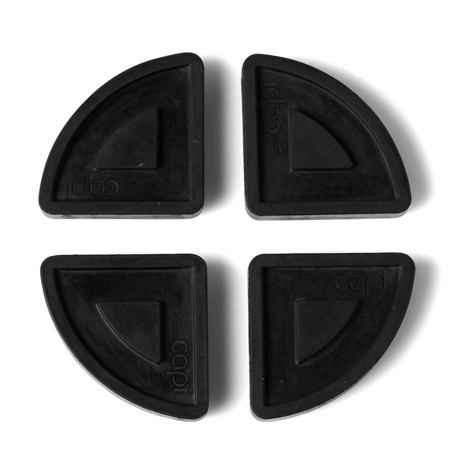 Patins caoutchouc feutre noir 5x5x2 cm ronde - CAPI EUROPE