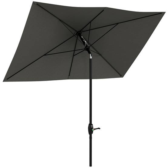 ComfortXL - Parasol rectangulaire aluminium extérieur pour terrasse inclinable avec manivelle gris - ComfortXL Outdoor Living - Image 1