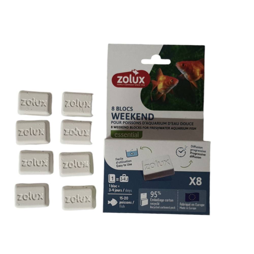 Zolux - 8 Blocs Week-end nourriture 15-20 poissons pour 3 à 4 jours - Image 1