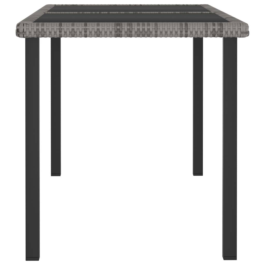 ComfortXL - Table de Repas de Jardin Rectangulaire 140cm Grise en Polyrotin et Verre pour 4 Personnes – ComfortXL Outdoor Living - Image 3