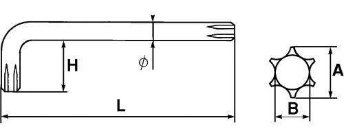Clé mâle coudée Torx® T8 - SAM OUTILLAGE - 66-8 - Image 2