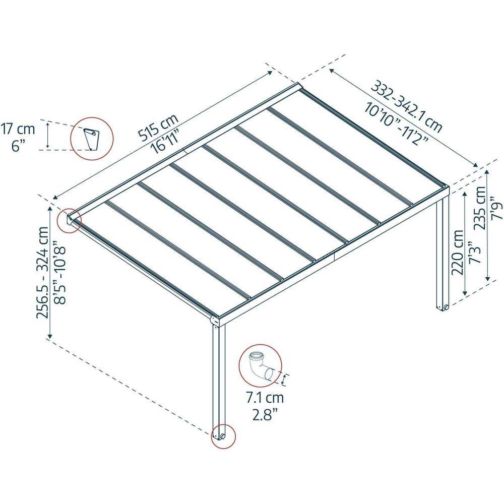 Canopia - Canopia Pergola Stockholm 3,4X5,2 Grise - Imagen 3