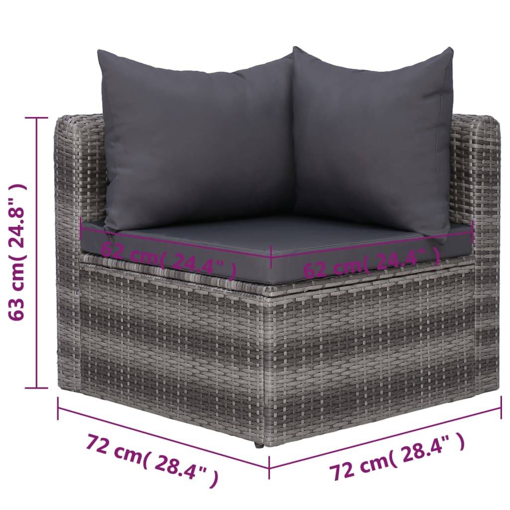 Vidaxl - Salon de jardin 7 pcs et coussins et oreillers Résine tressée vidaXL 44158 - Imagen 3