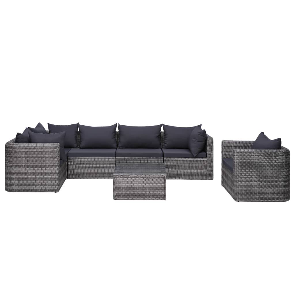 Vidaxl - Salon de jardin 7 pcs et coussins et oreillers Résine tressée vidaXL 44158 - Imagen 9