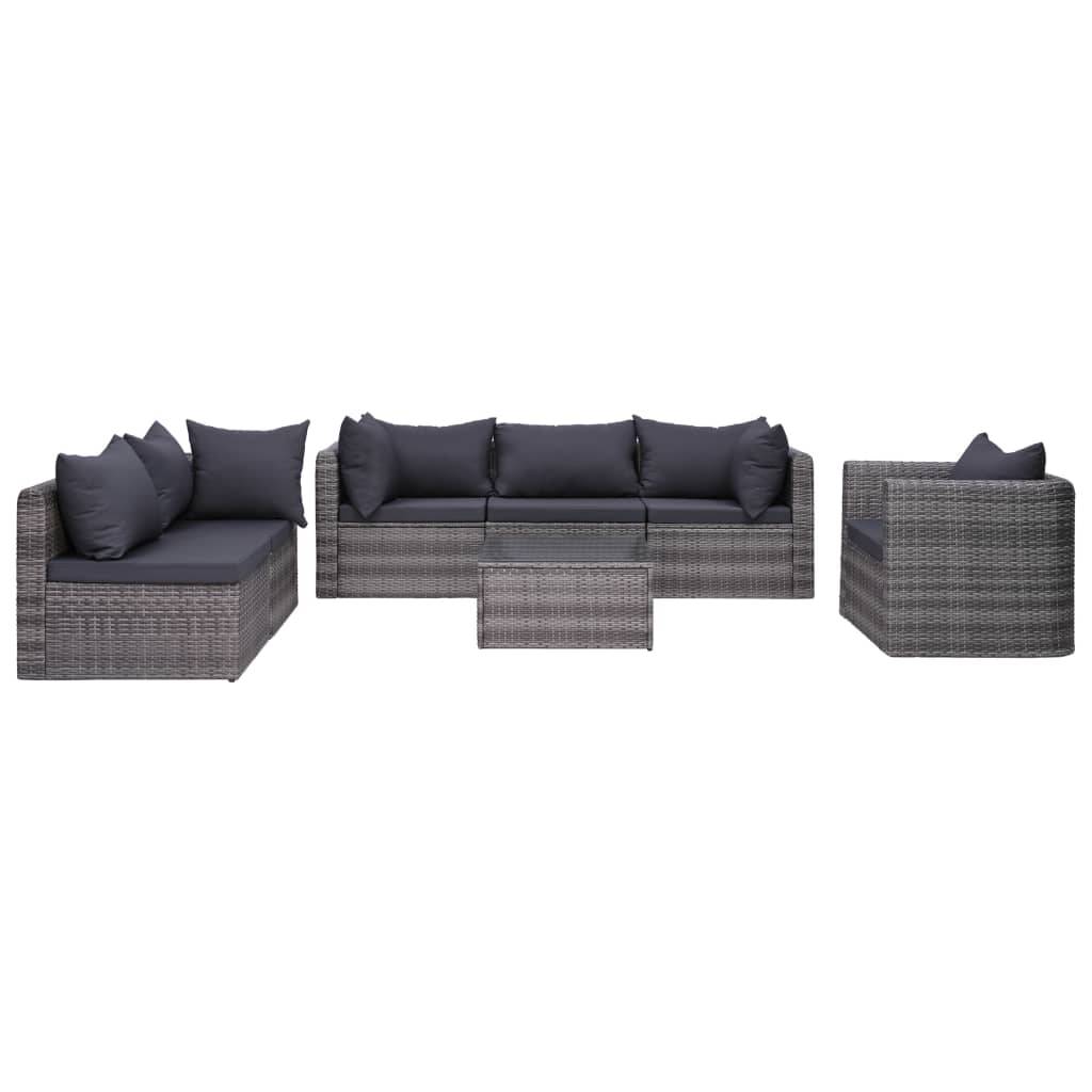 Vidaxl - Salon de jardin 7 pcs et coussins et oreillers Résine tressée vidaXL 44158 - Imagen 1