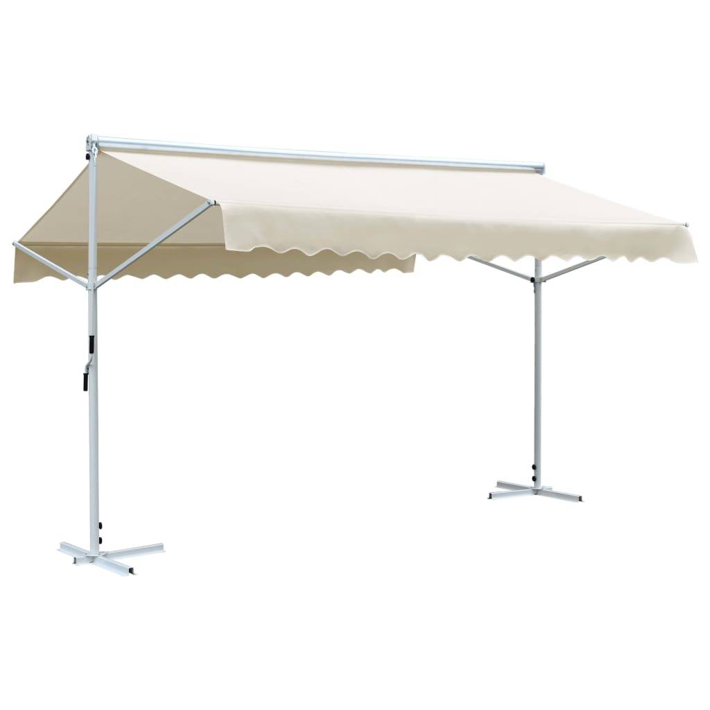 Helloshop26 - Auvent sur pied 4x3 m crème - Imagen 1