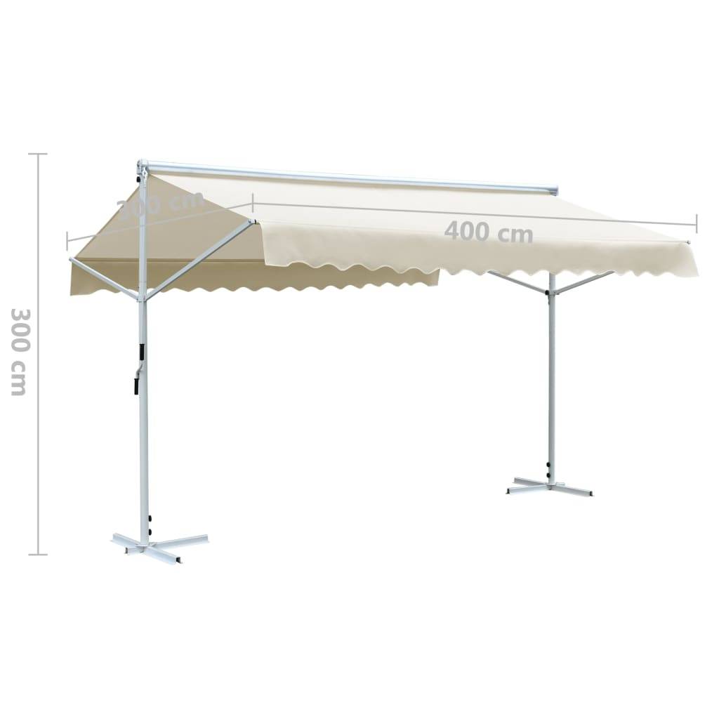 Helloshop26 - Auvent sur pied 4x3 m crème - Imagen 9