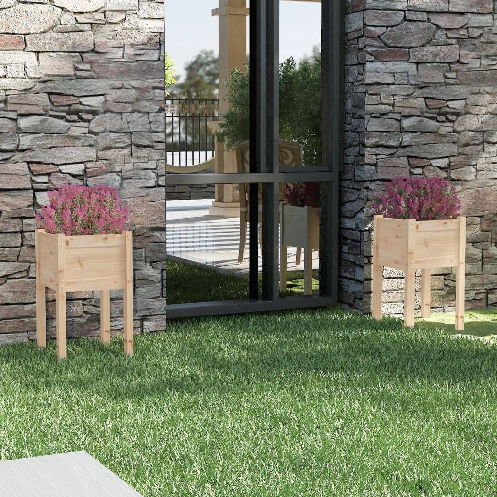 Vidaxl - Jardinières d'extérieur 2 pcs 40x40x70 cm bois de pin massif vidaXL 810790 - Image 1