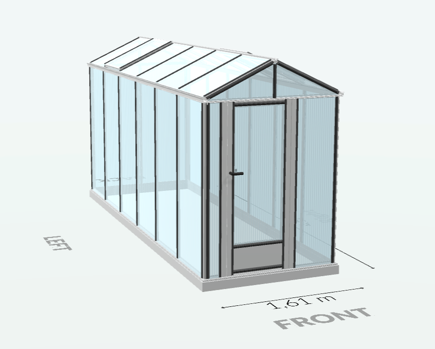 7m²  -  Serre en polycarbonate 8 mm alvéolés - Euro Micro - Aluminium - 7m² - ALUMINIUM - L'atelier Des Serres - Imagen 4