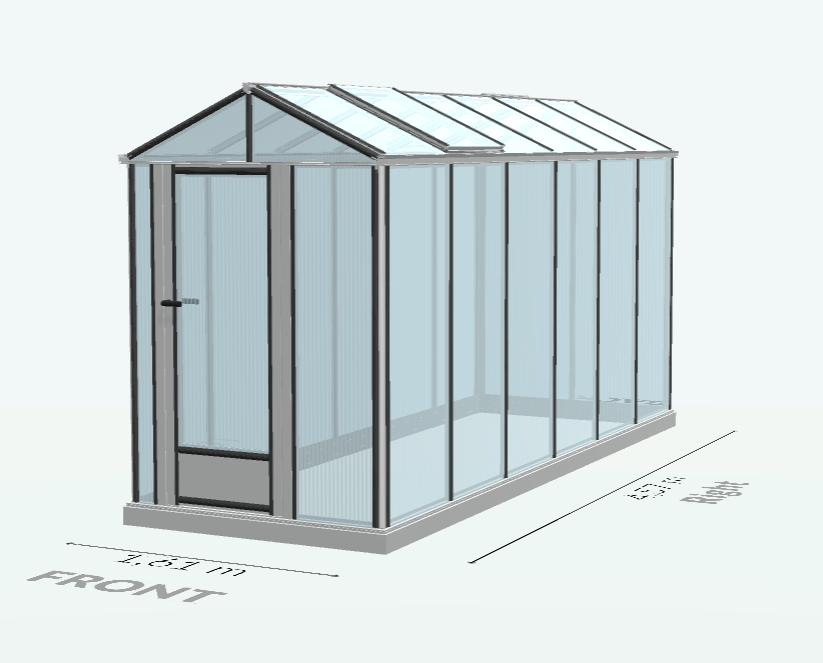 7m²  -  Serre en polycarbonate 8 mm alvéolés - Euro Micro - Aluminium - 7m² - ALUMINIUM - L'atelier Des Serres - Imagen 5
