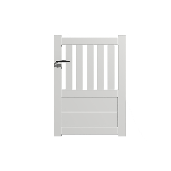 Portail Packit - Portillon alu modèle semi-ajouré en kit dim. L.1000 (entre piliers) x H.1300 mm  Blanc (RAL 9010)