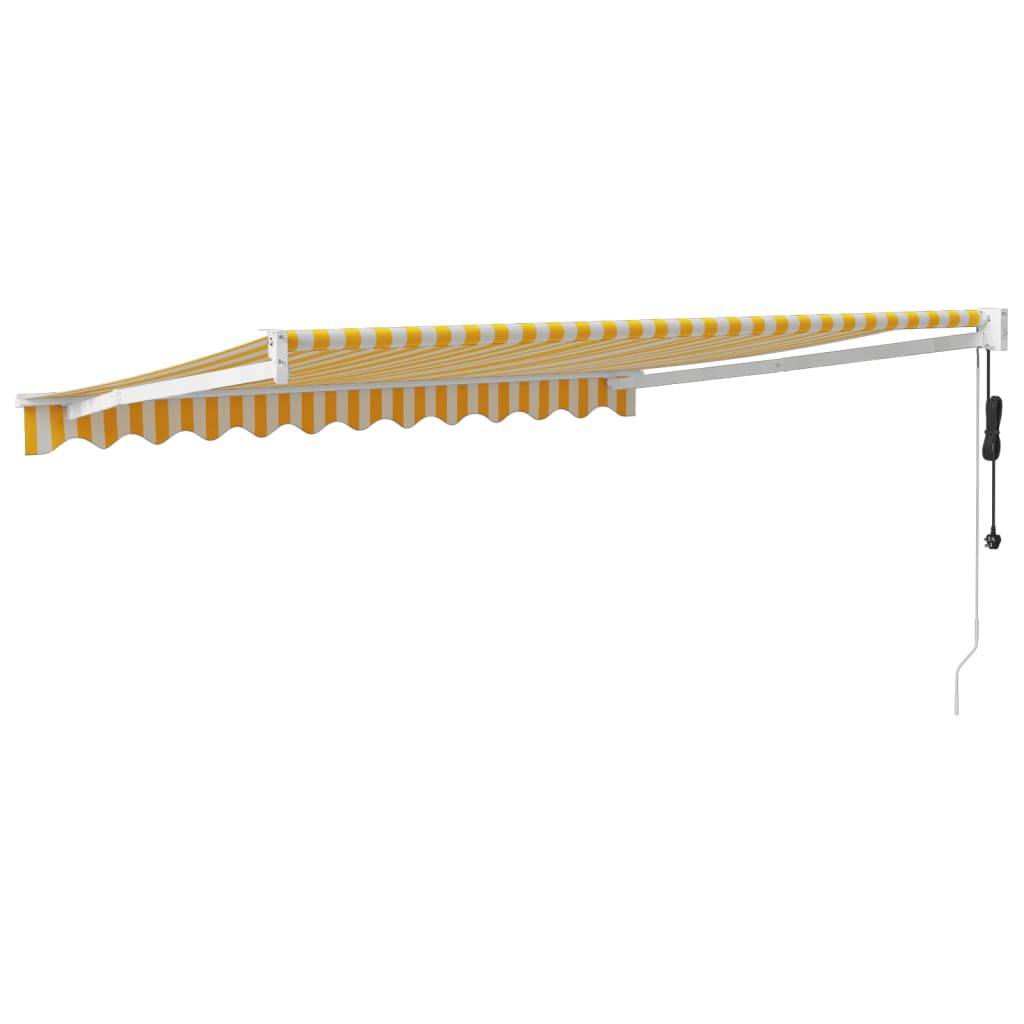 PANGIVO - Auvent rétractable automatique jaune et blanc 350 x 250 x 0 cm tissu et aluminium - PANGIVO - Image 5