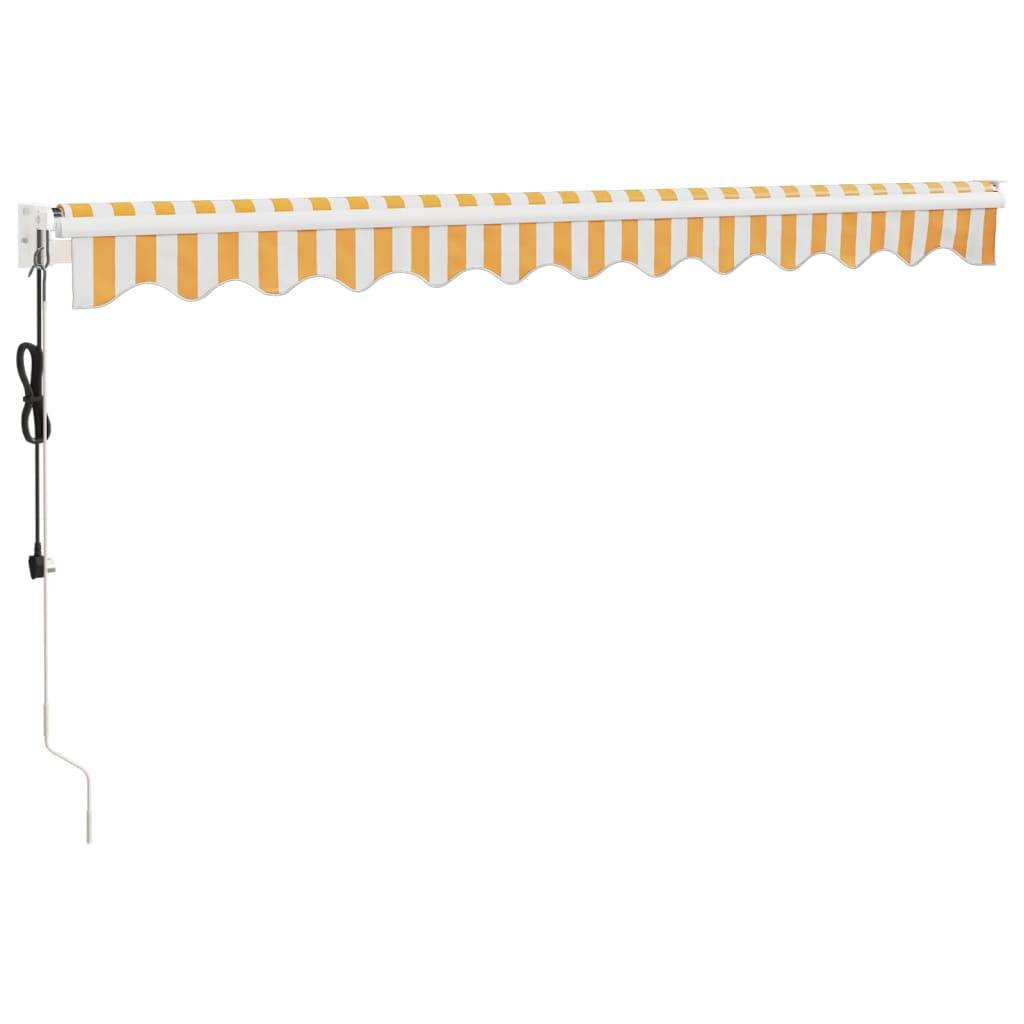 PANGIVO - Auvent rétractable automatique jaune et blanc 350 x 250 x 0 cm tissu et aluminium - PANGIVO - Image 6
