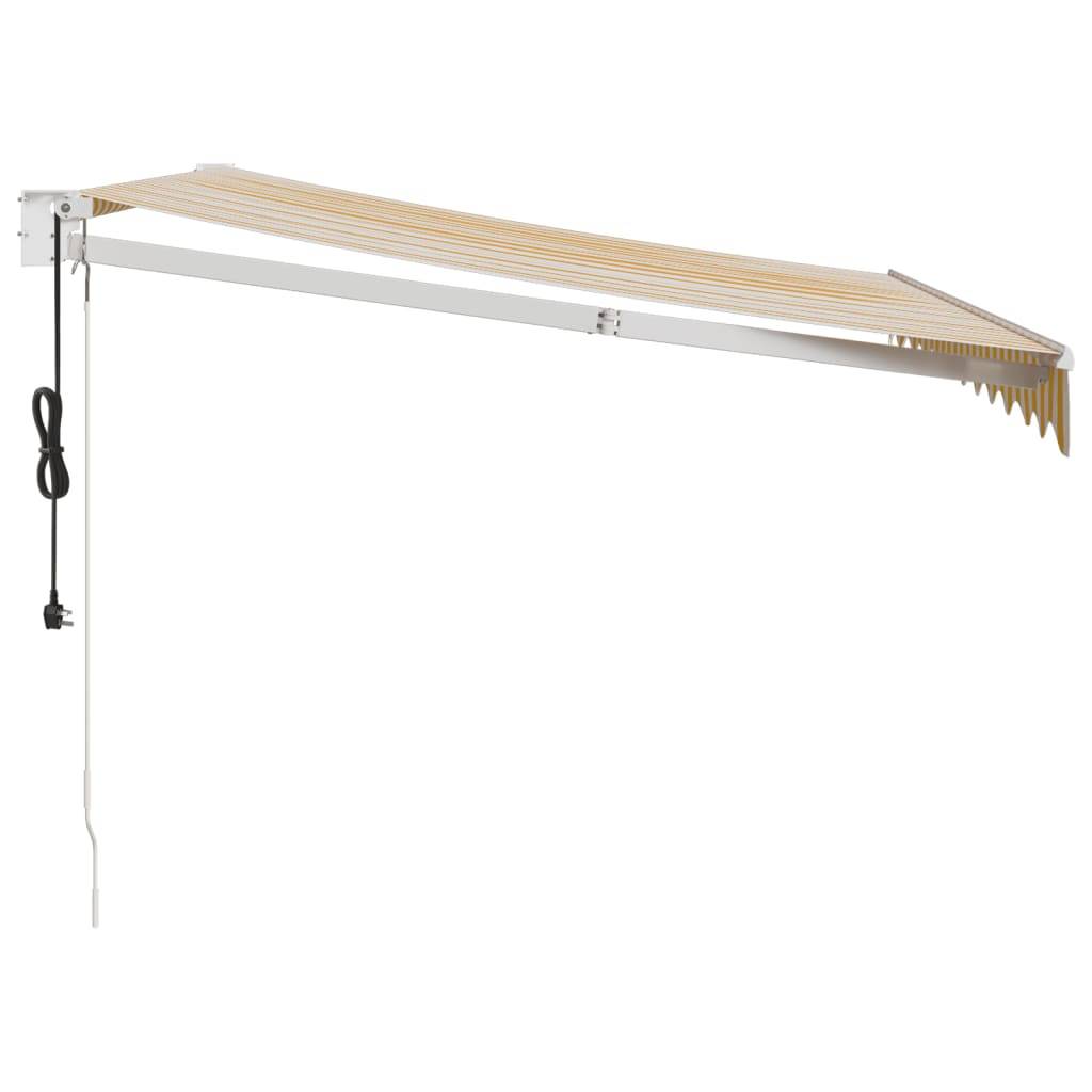 PANGIVO - Auvent rétractable automatique jaune et blanc 350 x 250 x 0 cm tissu et aluminium - PANGIVO - Image 4