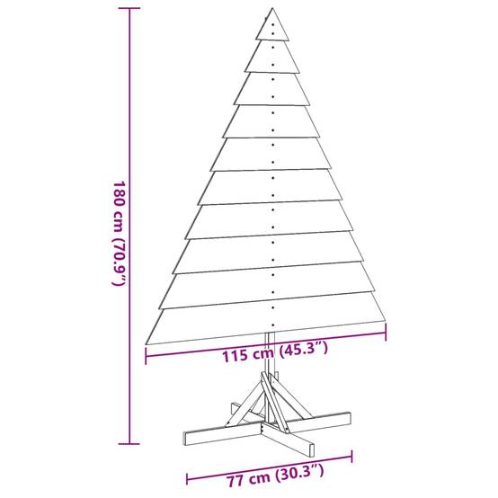 Grand Sapin de Noël en Bois Massif Décoration Rustique Intérieur/Extérieur 180 cm – ComfortXL Outdoor Living - Image 8