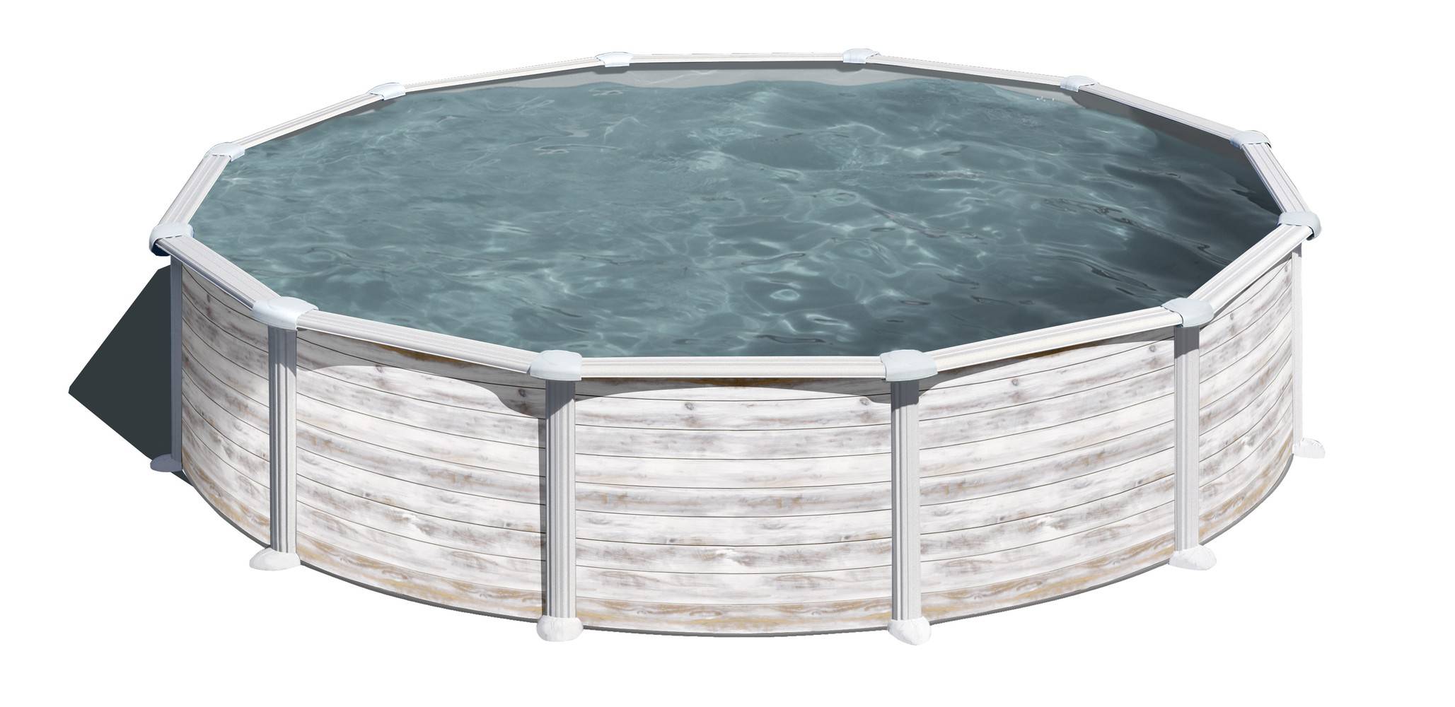 Gre Pools - Piscine ronde acier Ø5,70m x H: 1,32m - Imitation bois Nordique Gre Pools - Image 1