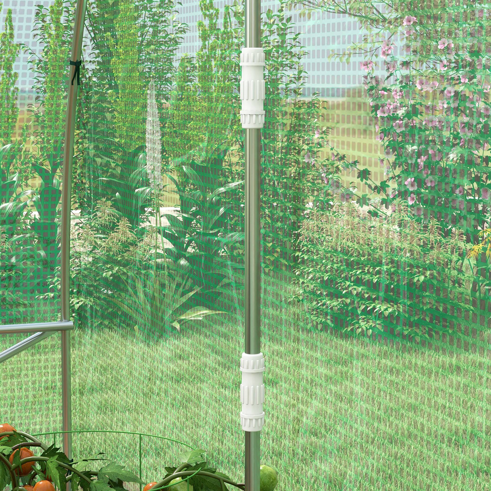 Outsunny - Serre tunnel 6m² 3x2x2m pour tomates avec arrosage intégré 6 fenêtres porte enroulable acier renforcé/PE 140g/m² vert - Outsunny - Image 9