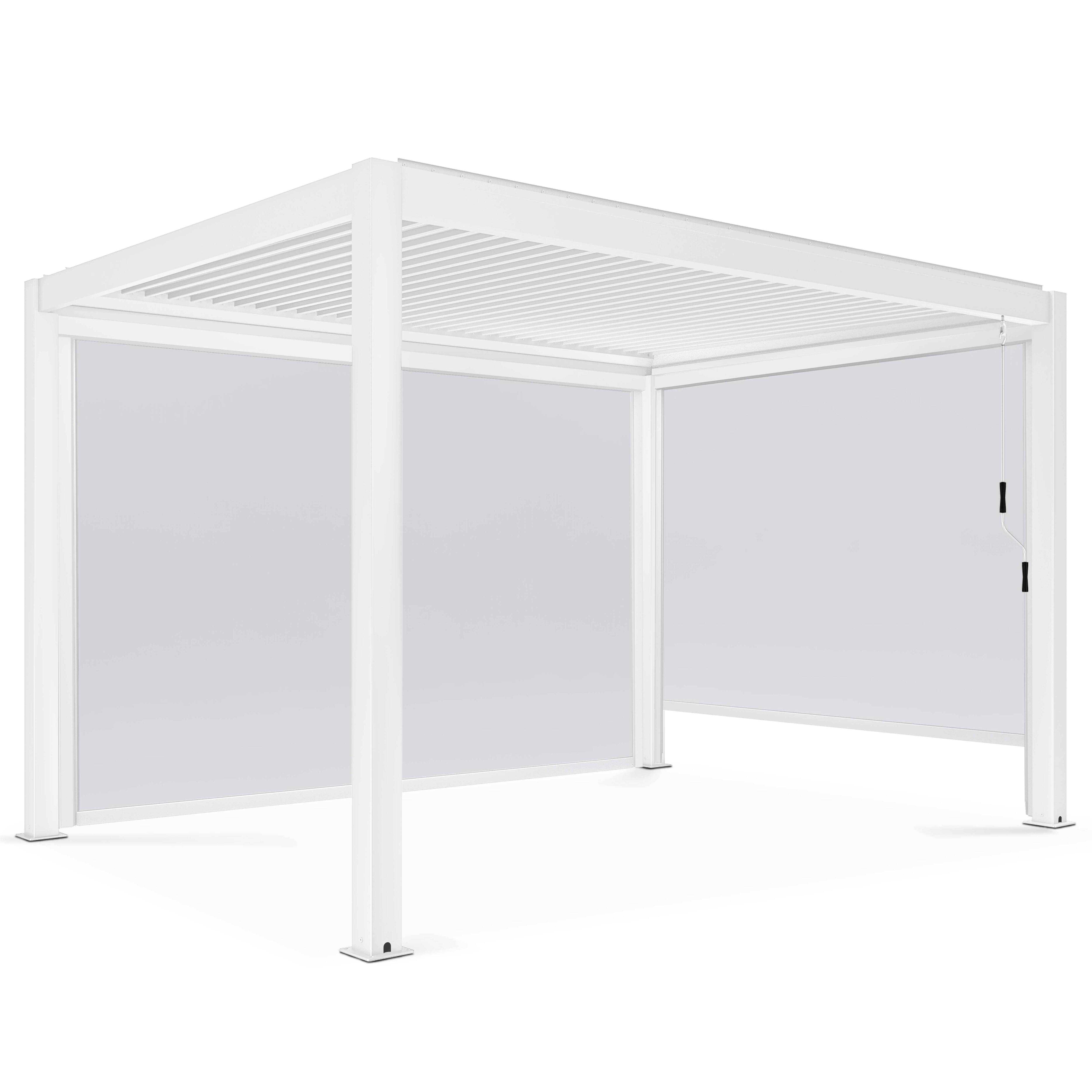Oviala - Pergola bioclimatique blanche 3x4m autoportée avec 2 stores Athenes - Oviala - Imagen 2