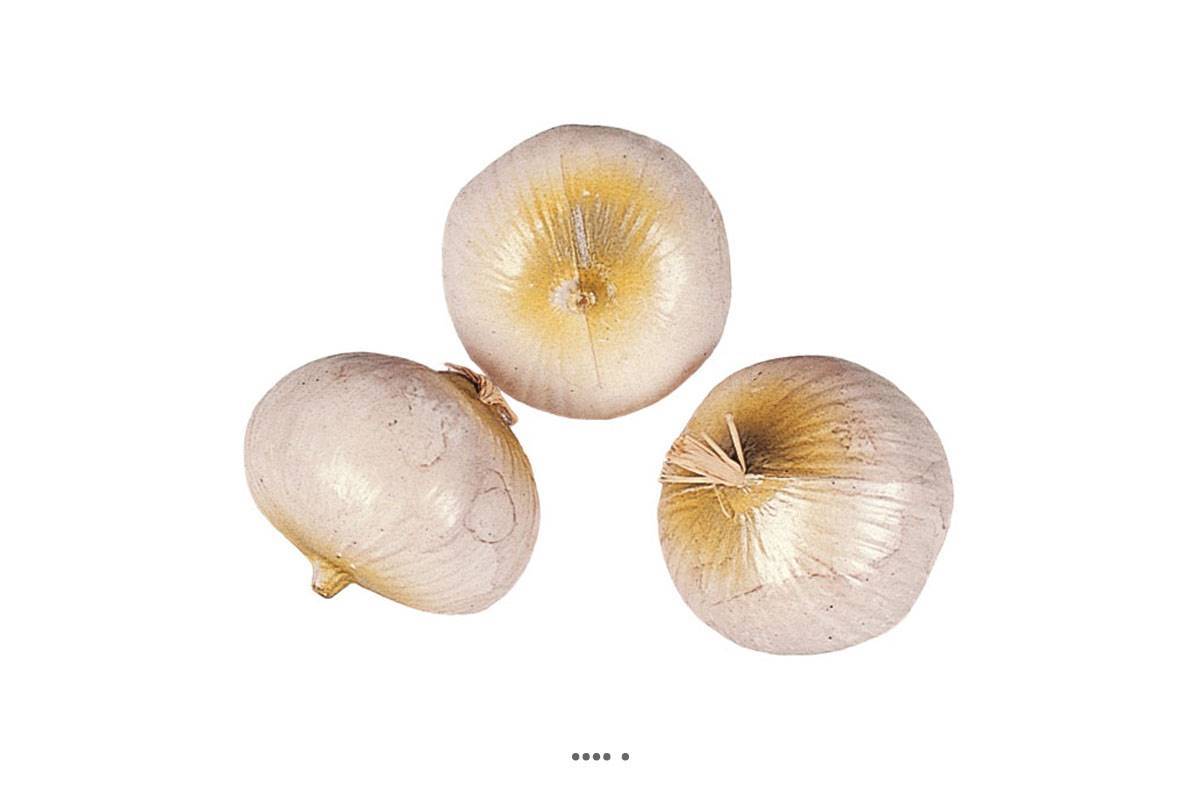 Artificielles - Oignon blanc artificiel en lot de 3 en Plastique soufflé H 75x60 mm - Imagen 2