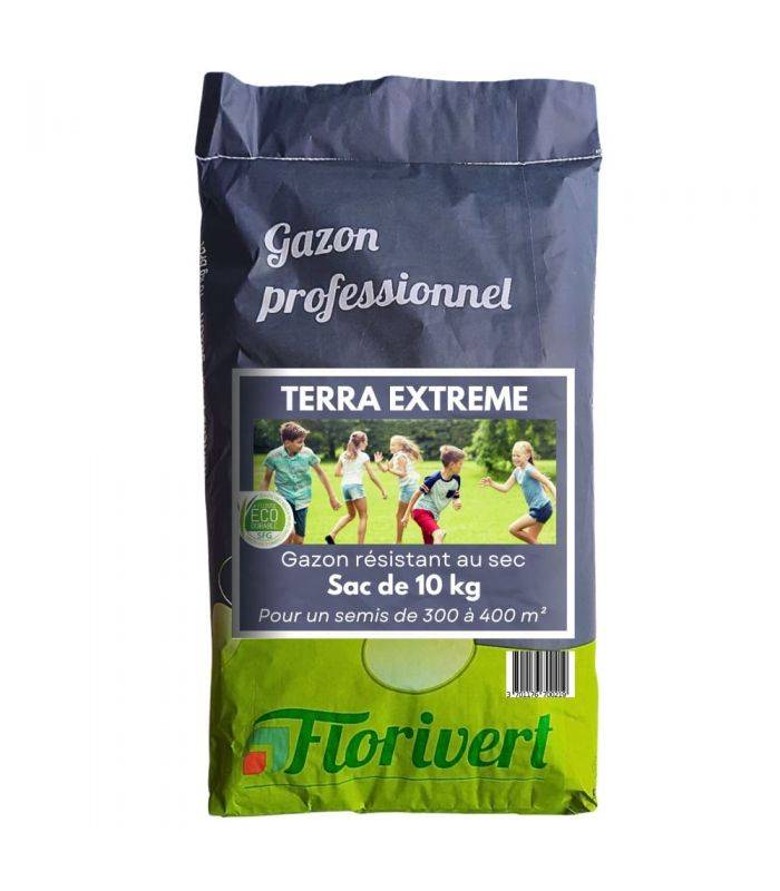 Semences gazon Terra Extrême 10 kg, faible besoin en eau et bel aspect - Florivert 1201632 - Image 1