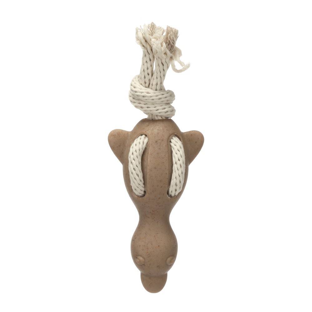 Flamingo - Jouet Wilga canard avec corde pour chien, TPR et bambou, 27 cm - Flamingo