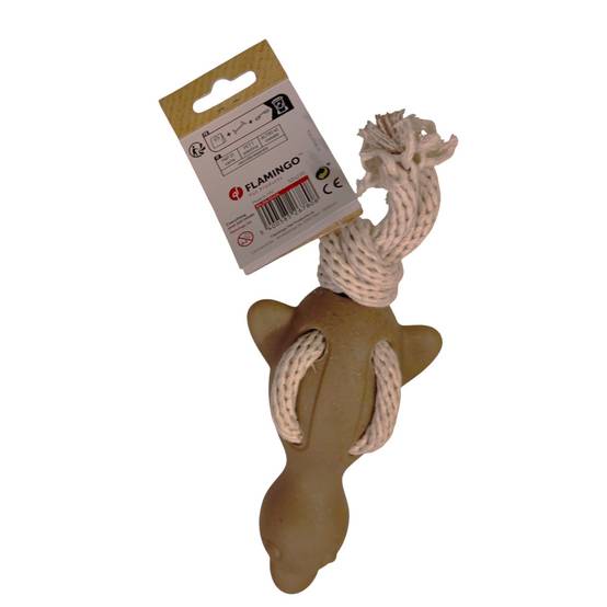 Flamingo - Jouet Wilga canard avec corde pour chien, TPR et bambou, 27 cm - Flamingo - Image 4