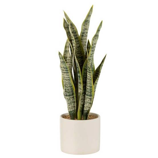 Plante Artificielle en Pot "Sansevieria" 37cm Vert - Image 1
