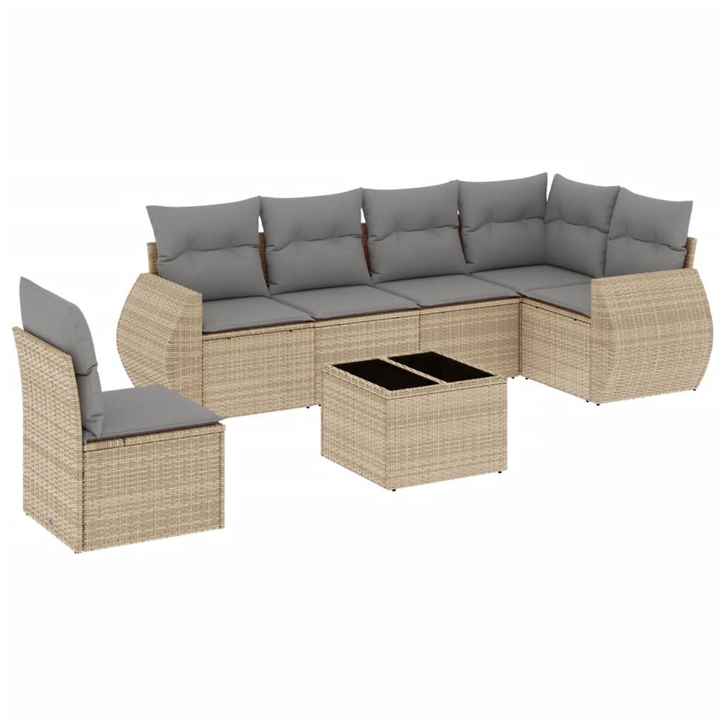 Salon de jardin bas 6 places en résine tressée pour détente extérieure Beige et Gris - ComfortXL Outdoor Living - Image 2