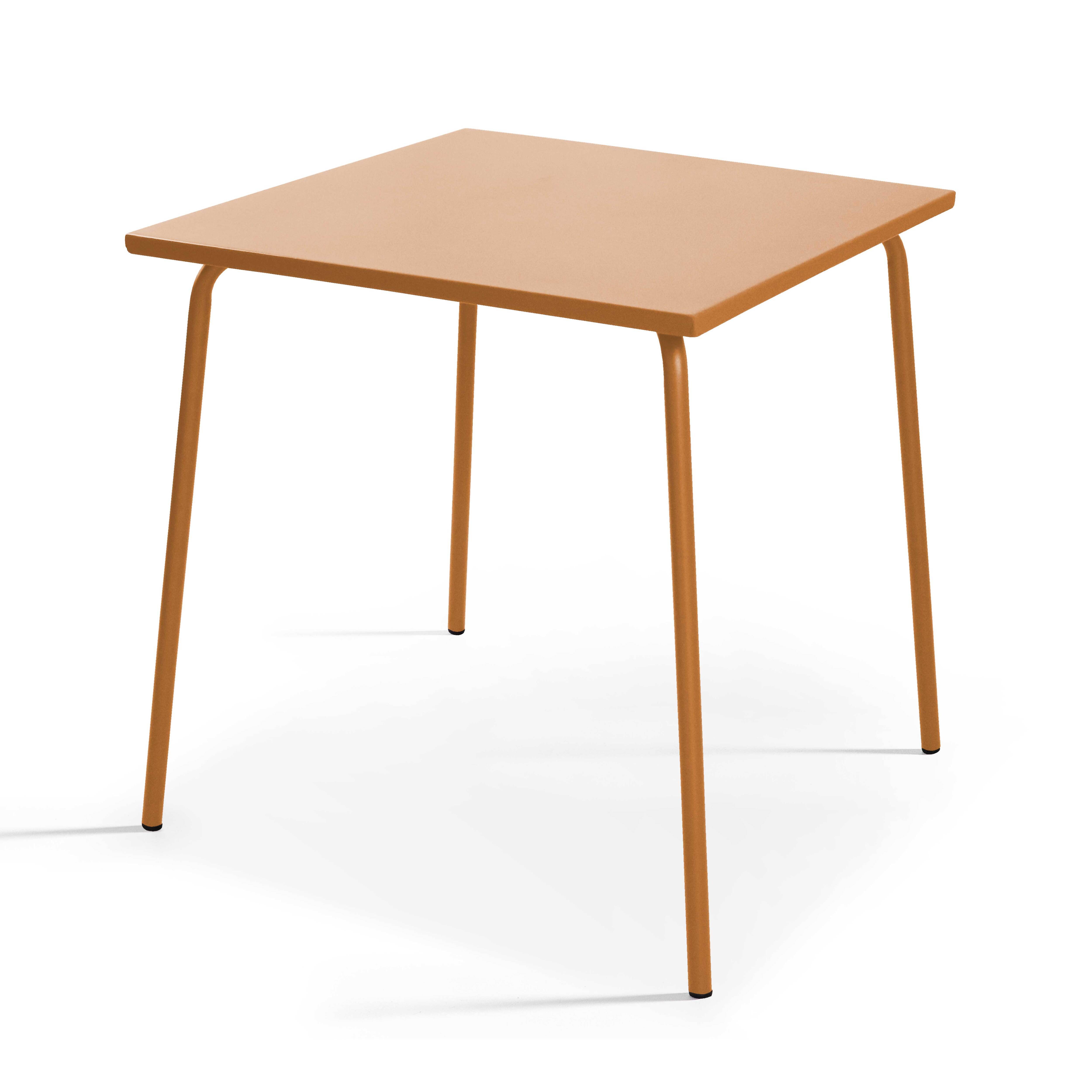 Oviala - Table de jardin carrée en métal 70 cm 4 places caramel Palavas - Oviala - Image 1