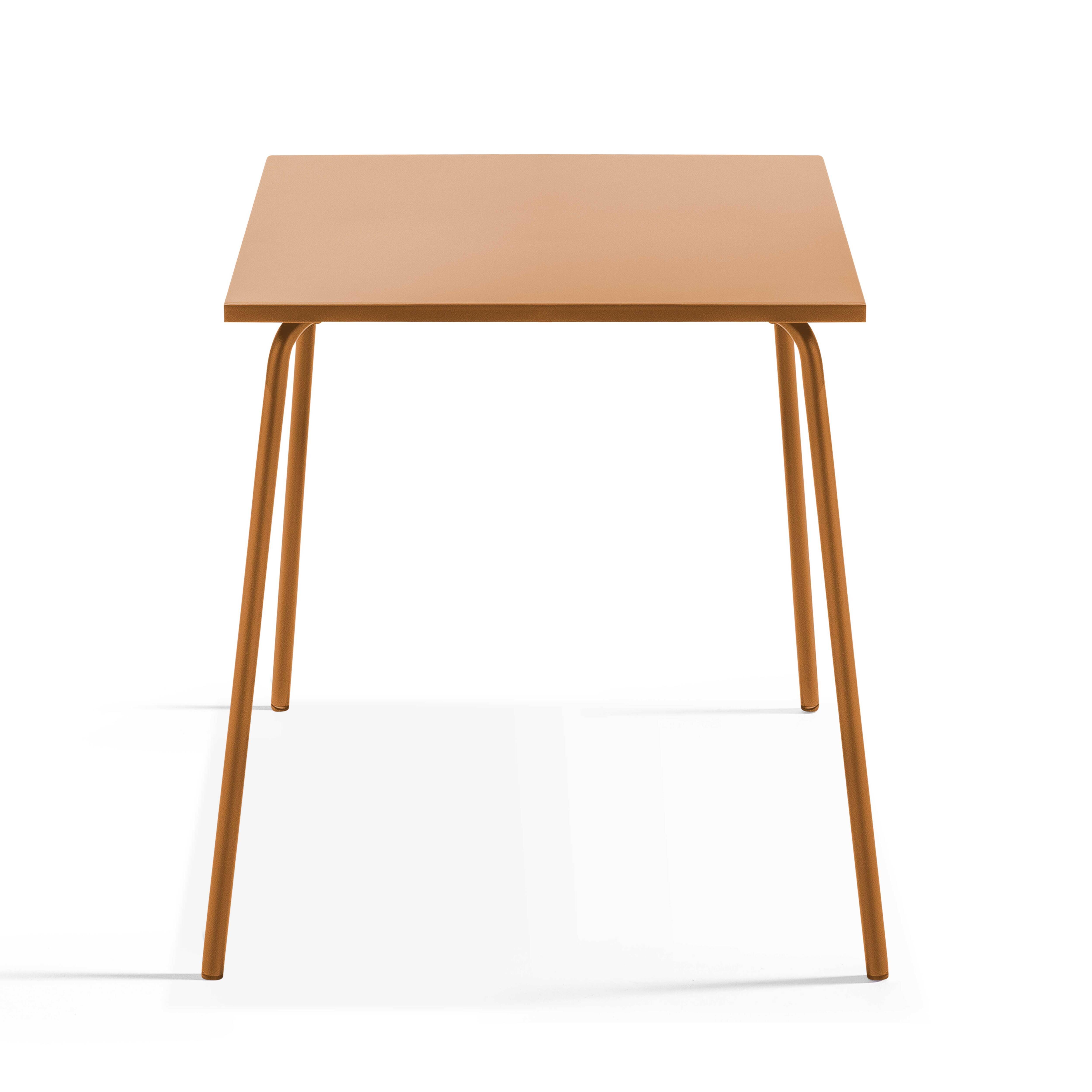 Oviala - Table de jardin carrée en métal 70 cm 4 places caramel Palavas - Oviala - Image 4