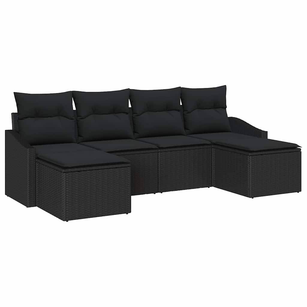 Salon de Jardin 4 Places en Polyrotin avec Rangement et Table Réglable pour Terrasse Noir – ComfortXL Outdoor Living - Image 2