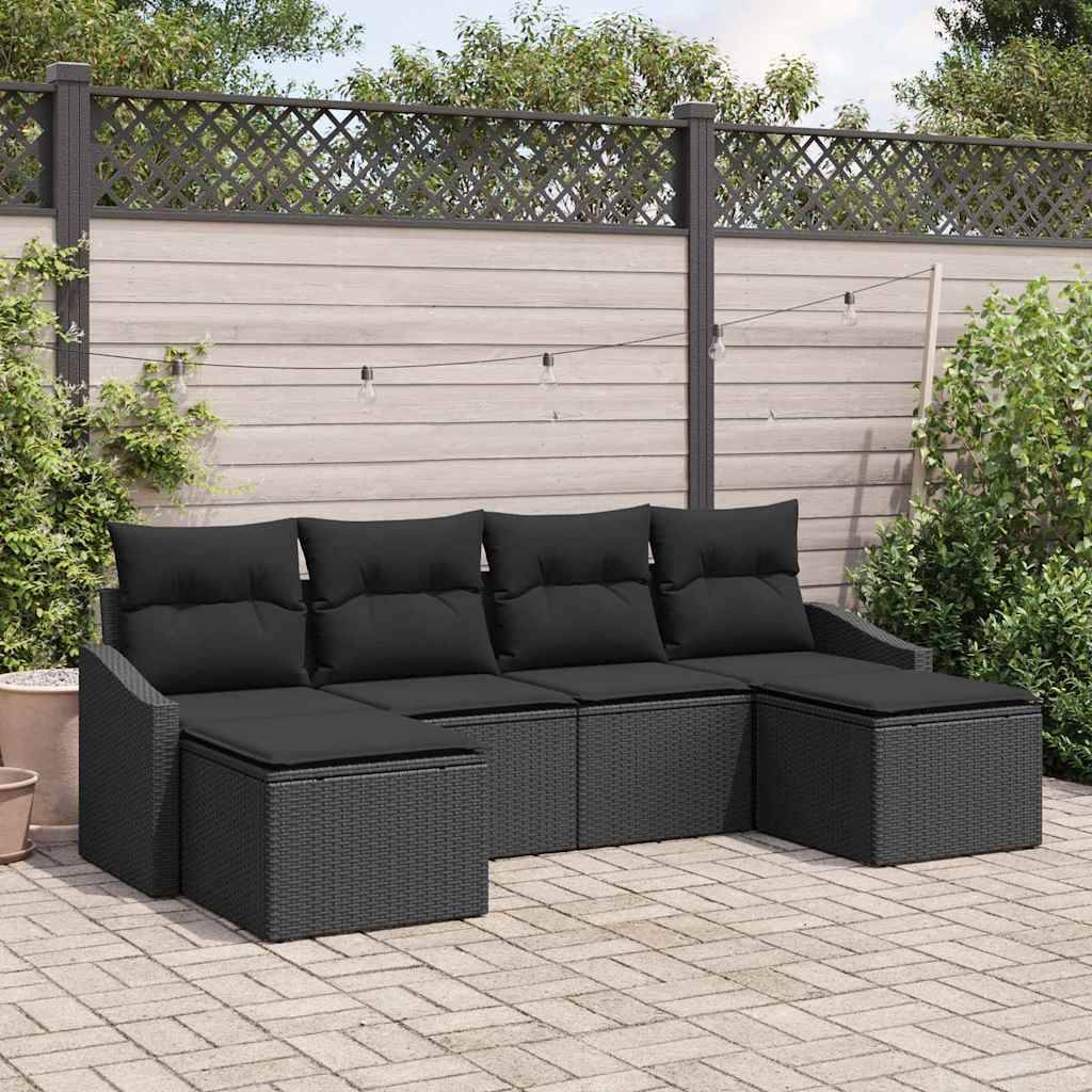 Salon de Jardin 4 Places en Polyrotin avec Rangement et Table Réglable pour Terrasse Noir – ComfortXL Outdoor Living - Image 1