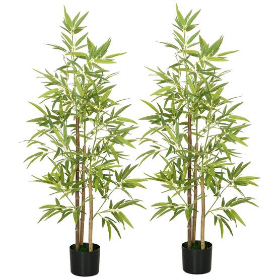 Plante artificielle Bambou arbre artificiel hauteur 120 cm avec pot, décoration interieur, très réaliste - Image 2