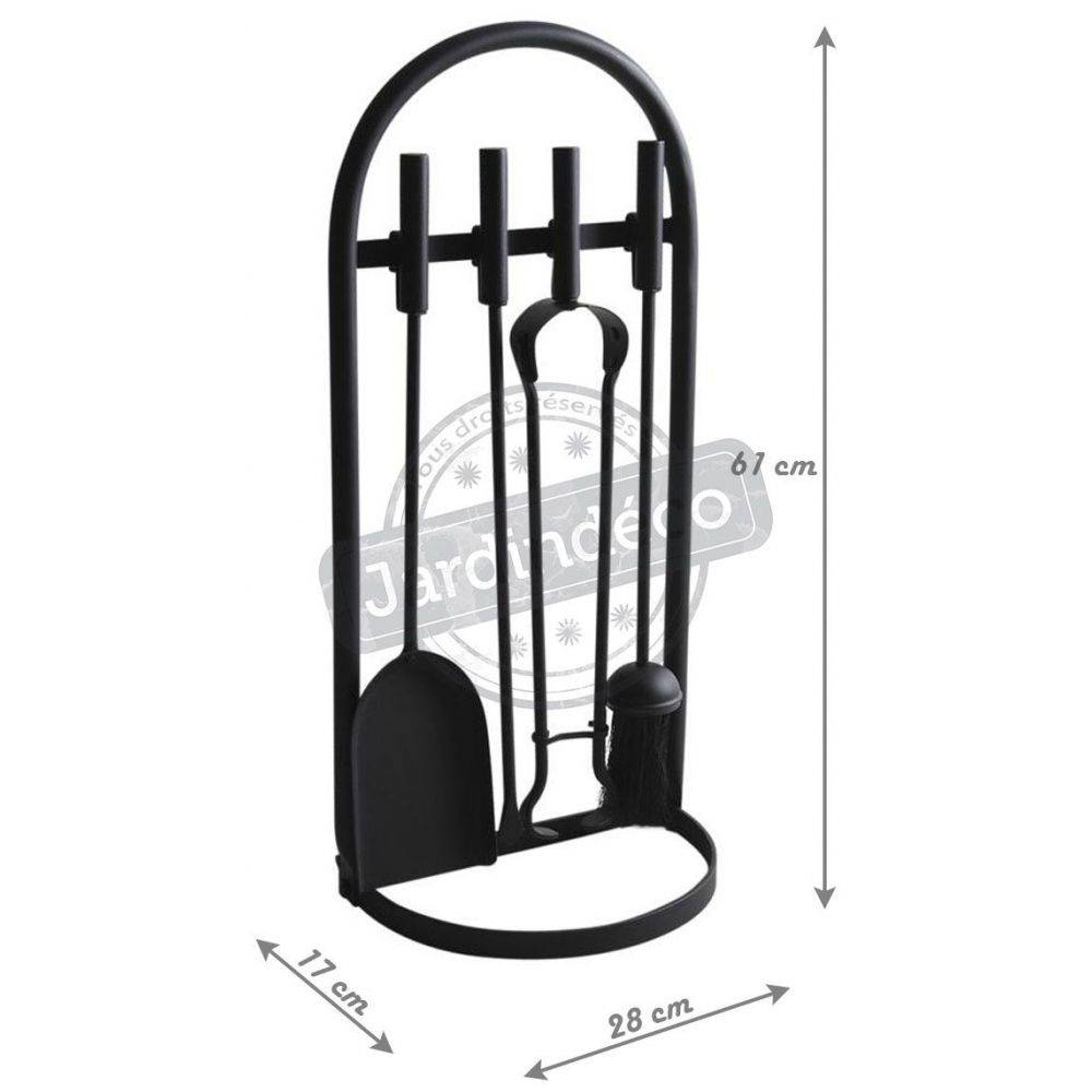 Aubry Gaspard - Valet de cheminée 4 accessoires métal noir - Imagen 2