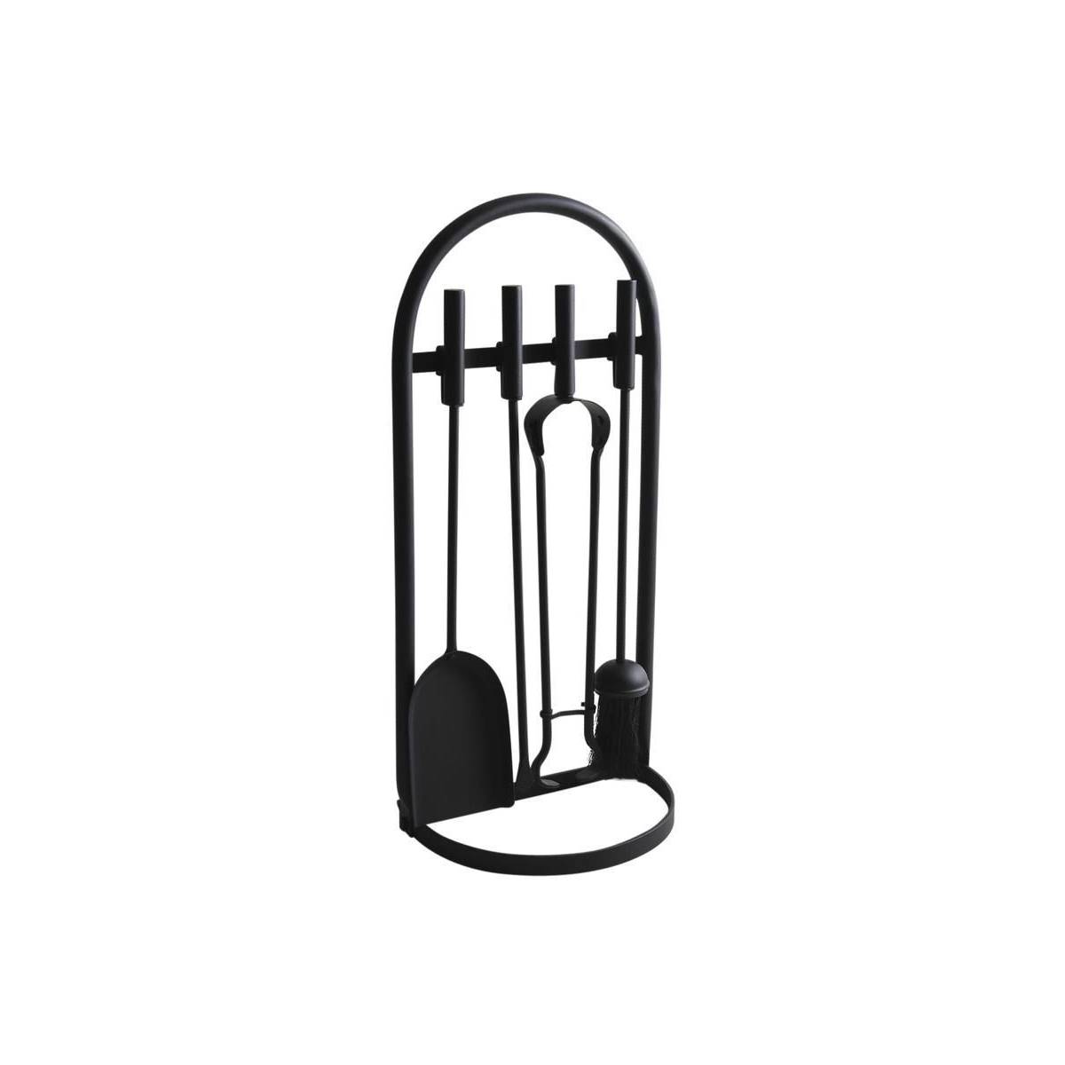 Aubry Gaspard - Valet de cheminée 4 accessoires métal noir - Imagen 1