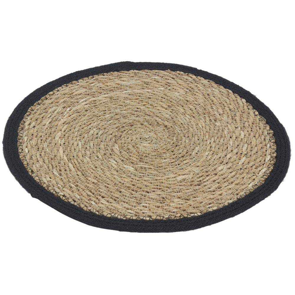 Aubry Gaspard - Sets de table ronds en jonc naturel et jute teinté (Lot de 6) - Imagen 4