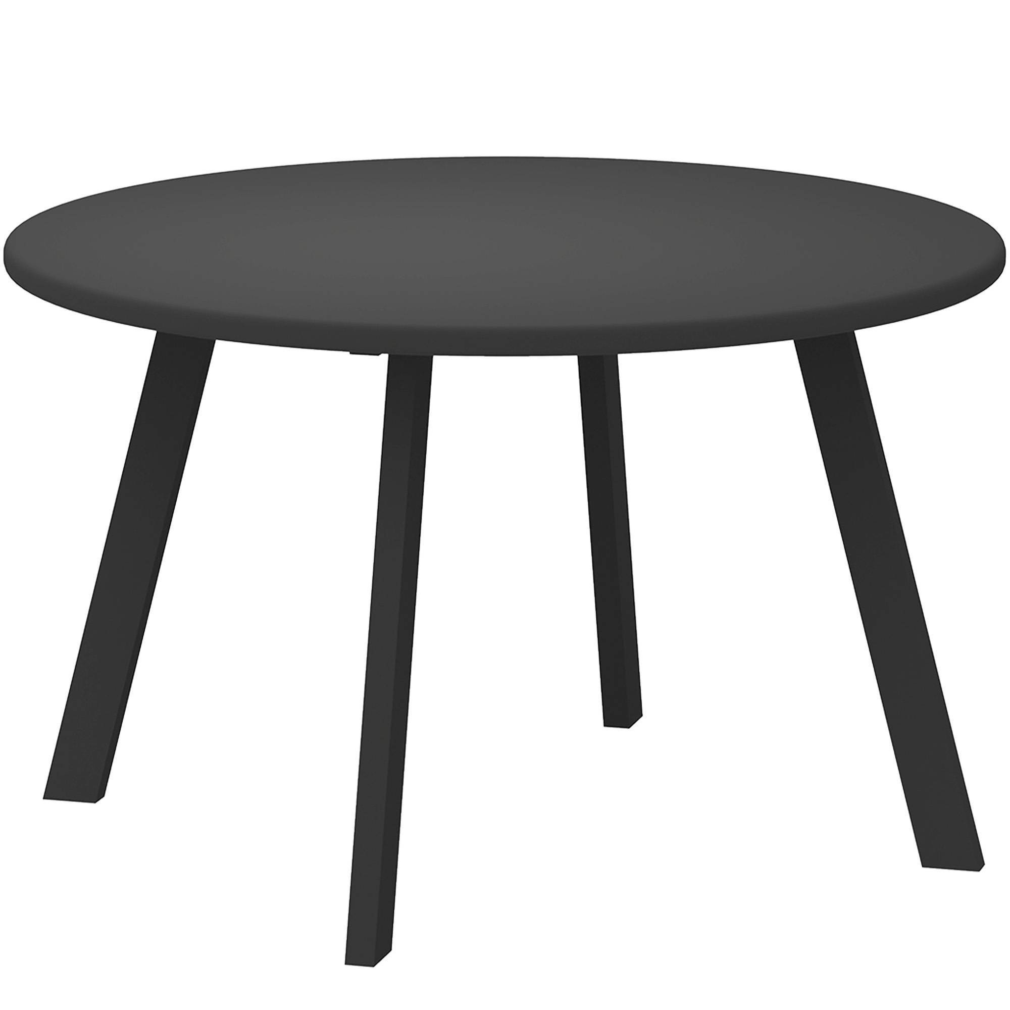 ComfortXL - Table basse ronde métal pour patio salon bords sécurisés patins antidérapants noir 70x42cm - ComfortXL Outdoor Living - Image 2