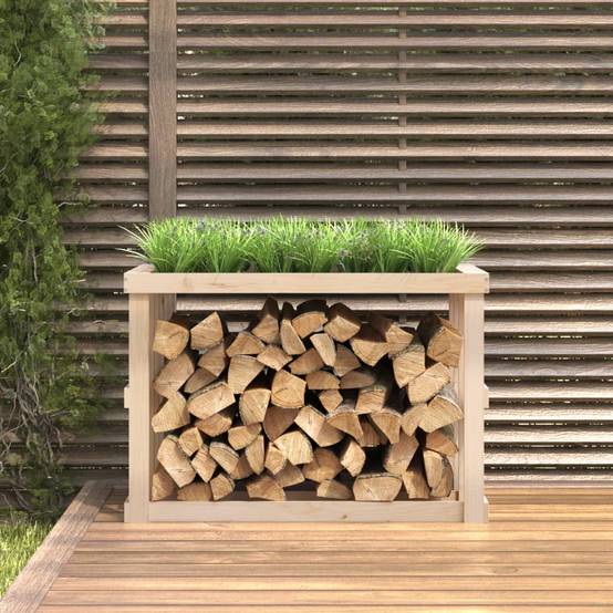 Range-bûches de jardin avec bac à plantes 108x52x74 cm – ComfortXL Outdoor Living - Image 3