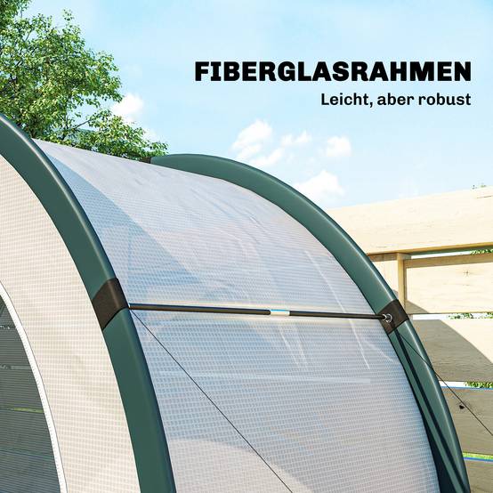 Serre tunnel pliable en PE et fibre de verre vert 200 x 80 x 164 cm - PANGIVO - Image 9