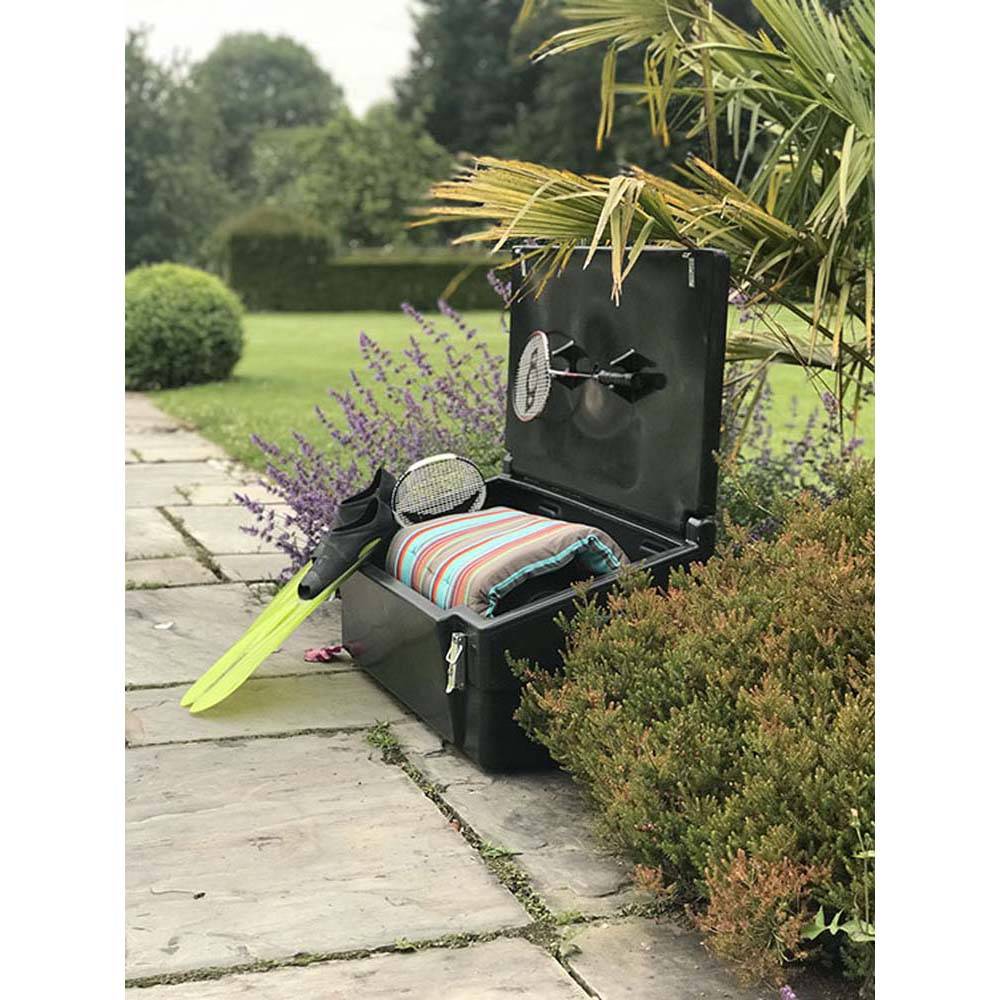 Coffre de jardin 100l avec grenouillères et cadenas- plast'up rotomoulage - Imagen 2