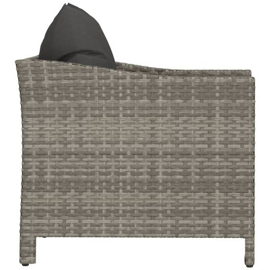 Fauteuil de jardin - Chaise de jardin - Fauteuil d'extérieur avec coussin Gris Résine tressée - MEUBLE PRO-JU4306 - Image 5