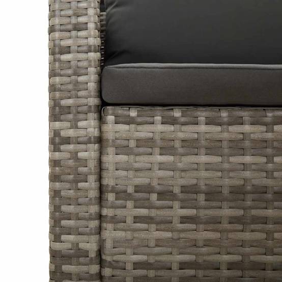 Fauteuil de jardin - Chaise de jardin - Fauteuil d'extérieur avec coussin Gris Résine tressée - MEUBLE PRO-JU4306 - Image 7