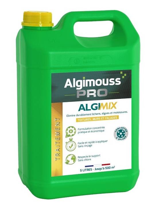 Traitement Toiture Mur et Façade concentré ALGIMIX (Bidon 5 litres) | 014002 - Algimouss