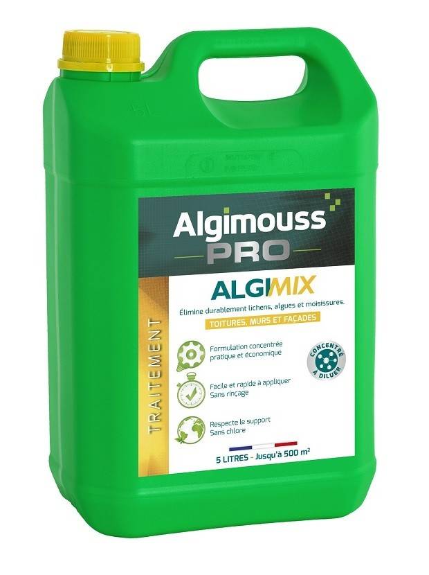 Traitement Toiture Mur et Façade concentré ALGIMIX (Bidon 5 litres) | 014002 - Algimouss